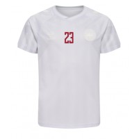 Dänemark Pierre-Emile Hojbjerg #23 Fußballbekleidung Auswärtstrikot WM 2022 Kurzarm